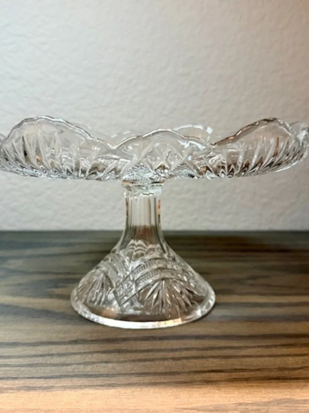 Antique Earl American Pattern Glass Pedestal Cake Stand